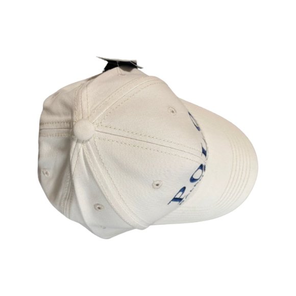 NWT Polo Ralph Lauren Off White Classic Cotton Baseball Cap Logo Embroidered - Picture 3 of 5